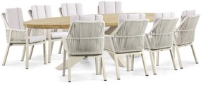 Tuinset 8 personen 280 cm Aluminium/rope Taupe Lifestyle Garden Furniture Verona/Diogo