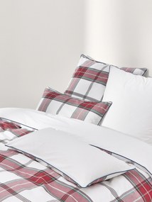 Geruit perkalkatoenen dekbedovertrek Scarlet