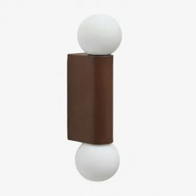 Irvine Aluminium Wandlamp Met 2 Glazen Bollen Bruin – Koffie - Sklum