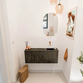 Mondiaz Joya DLux 100cm toiletmeubel shadow met wastafel faye rechts zonder kraangat lava