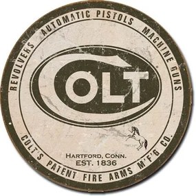 Metalen wandbord COLT - round logo, (30 x 30 cm)