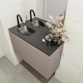 Mondiaz Olan 80cm toiletmeubel smoke met wastafel urban links 1 kraangat