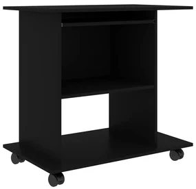 vidaXL Computerbureau 80x50x75 cm spaanplaat zwart