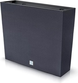 Prosperplast Rato Case Tower Bloempot - Antraciet - 58 cm Breed - Rattan Look