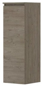 INK Badkamerkast - 35x37x106cm - 1 deur - links en rechtsdraaiend - greeploos - houten keerlijst - MFC Greige eiken 1257419