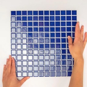 The Mosaic Factory Barcelona mozaïektegel - 30x30cm - wandtegel - Vierkant - Porselein Dark Blue Glans AF230080