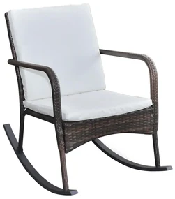 vidaXL Tuinschommelstoel poly rattan bruin