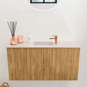 Mondiaz Joya DLux 80cm toiletmeubel oak met wastafel faye midden 1 kraangat meli