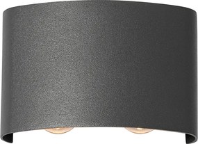 Buiten wandlamp donkergrijs incl. LED 4-lichts IP54 - Silly