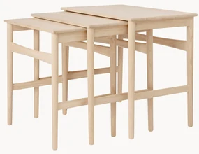Bijzettafels Ch004 van eikenhout, set van 3