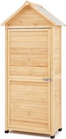 VEVOR Tuinhuis 710 x 455 x 1600 mm, Tuinkast, Houten Opbergschuur, Gereedschapskast met Planken, Slot & Vloer, Waterdicht Tuinhuis, Opbergkast voor Terras, Tuin, Gazon, Tuin