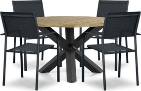 Tuinset 6 personen 160 cm Aluminium Grijs Presto Brentino/Rockville