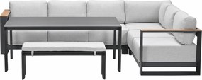 Garden Impressions Malakka lounge dining set 6-delig - valley sand - light teak look
