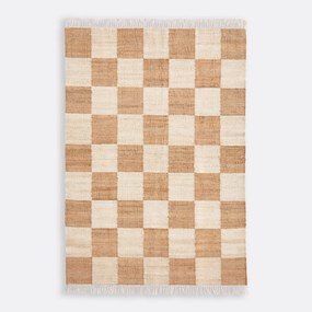 Vloerkleed 78% jute, dambordmotief, Ionisa