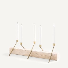 Travertijnen kandelaar, hoogte 21,3 cm, SEBASTIANO