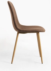 Set 4 Teok Stoffen Stoelen