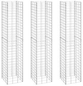 vidaXL Schanskorf plantenbakken 3 st verhoogd 30x30x150 cm ijzer