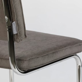 Zuiver Ridge Rib Retro Stoel Ribstof Grijs