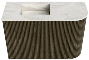 Mondiaz Joya DLux 60cm toiletmeubel ronding rechts shadow met wastafel faye links 1 kraangat ostra