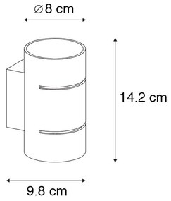 Moderne wandlamp zwart met gouden binnenkant - Ria