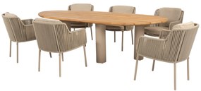 Estate Bernini dining tuinset 240x105xH75 cm mango 7 delig teak latte 4 Seasons Outdoor