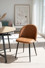 Zwarte Teok Vintage Kunstlederen Stoel