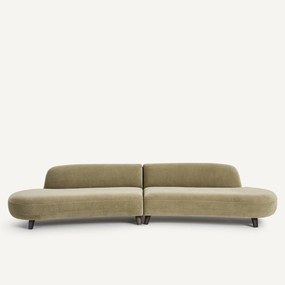 6-zits bank in linnen fluweel, Rosebury, ontwerp Emmanuel Gallina