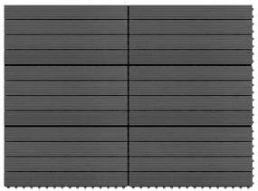 vidaXL Terrastegels 6 st 60x30 cm 1,08 m² HKC zwart