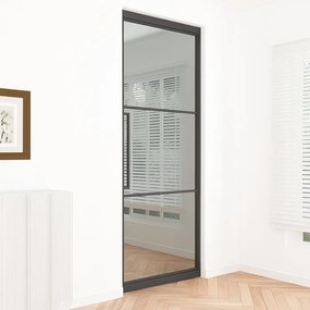 Stalen taatsdeur - Loft zwart - 3 vaks rook glas - 83 x 211,5 cm