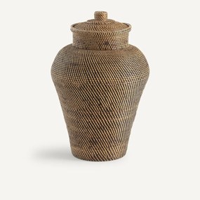Mand Ø42 x H67 cm rotan en gevlochten bamboe, Brazil