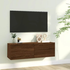 vidaXL Tv-wandmeubel 100x30x30 cm bewerkt hout bruineikenkleurig