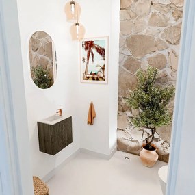 Mondiaz Joya DLux 40cm toiletmeubel shadow met wastafel faye links 1 kraangat ostra