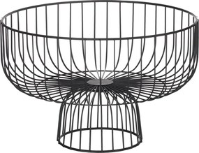 Zwarte Metalen Fruitmand op Standaard - 28 cm