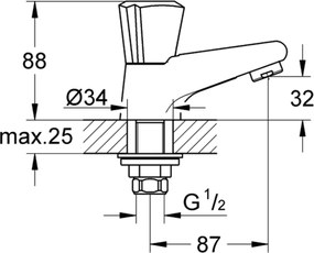 Grohe QuickFix Costa Trend toiletkraan chroom