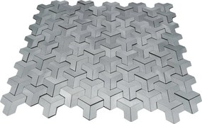 Zelfklevende Mozaïektegels Metaal | Trifold 3D Zilver | 30,3×28 cm | Keuken, Bad &amp; WC