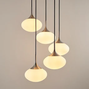 Hanglamp in metaal en opaline, Merisa
