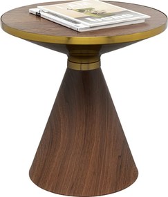Kare Design Cono Ronde Bijzettafel Walnoot - 50 X 50cm.