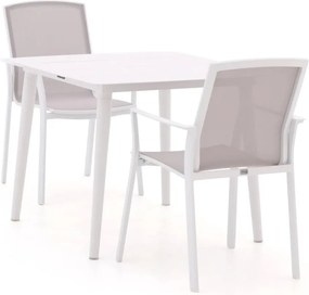 Diningset Bellagio | 2 personen aluminium | Tuinset stapelbaar | 3-delig | Kees Smit Tuinmeubelen
