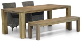 Tuinset 4 personen 200 cm Wicker Grijs Garden Collections Dublin/Brighton