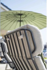 Garden Impressions Fresno loungestoelen donker grijs - Mati bijzettafel Ø50x48 cm