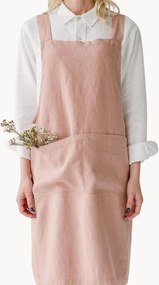 Handgemaakte linnen schort Café Crème