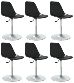 vidaXL Eetkamerstoelen draaibaar 6 st polypropeen zwart