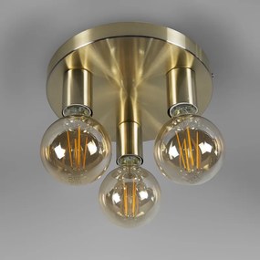 Art Deco plafondlamp goud rond - Facil 3