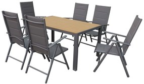 Verona Wood aluminium tuinset voor 8 personen Garden Point grijs