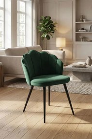 Blume Fluwelen Stoel Zwart Poten