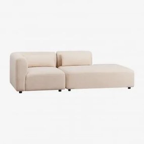 Modulaire Hoekbank Van 2 Delen Met Rechter Chaise Longue Fogler Teddystof Crème Beige - Sklum