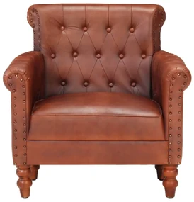 vidaXL Fauteuil echt geitenleer bruin