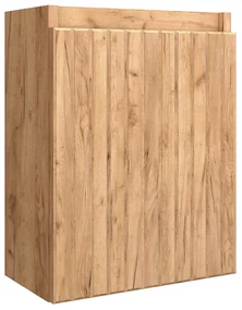 Fontana Bano toiletmeubel ribbelfront warm eiken 40x22cm met mat witte waskom