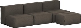 Soft Zitzak Outdoor 3 Seater Open + Pouf - Kirra Noir