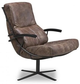 Het Anker Rasmus/Quartus/Quabbus Lederen Fauteuil Industrieel Met Arm Samenstellen